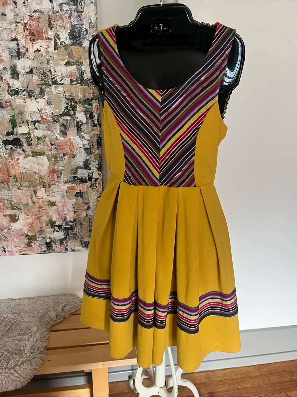 Yellow, vintage inspired, fit and flare dress